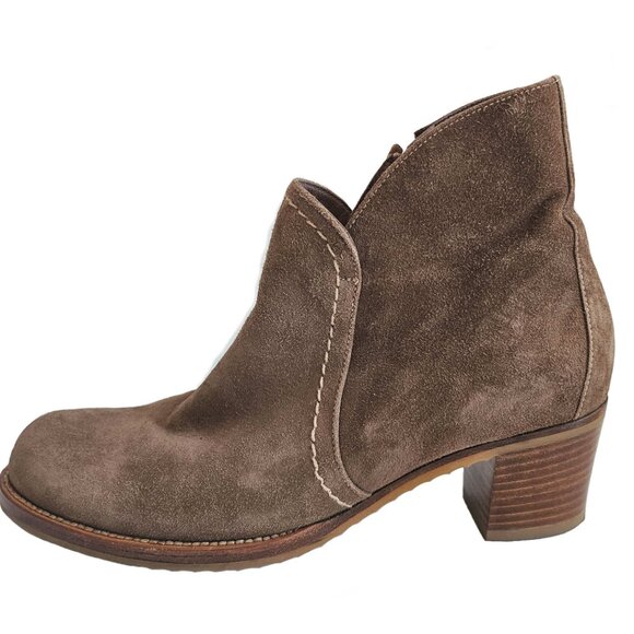 HENRY CUIR BROWN SUEDE BOOTIES (37) - Picture 8 of 11